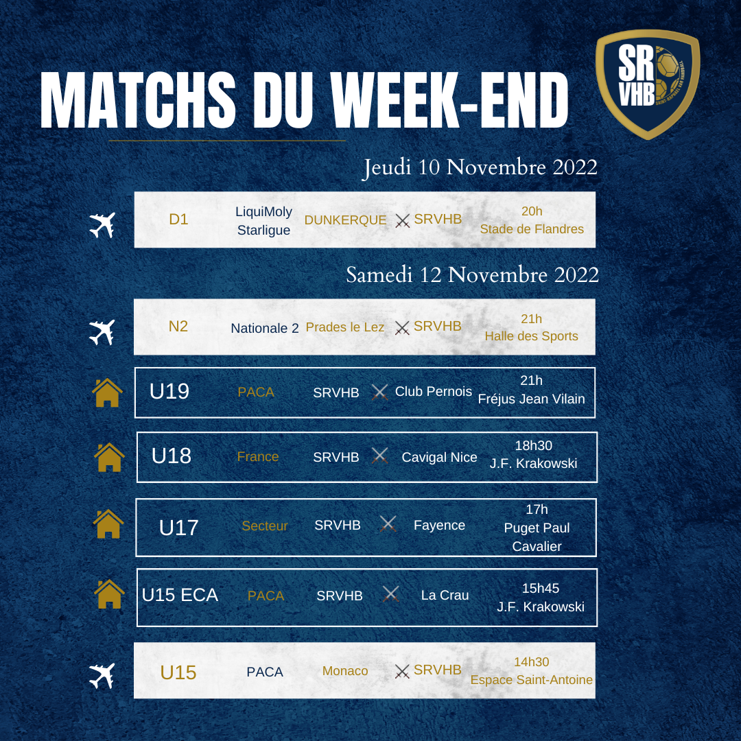 Matchs du Week-end - Semaine 46 - SRVHB